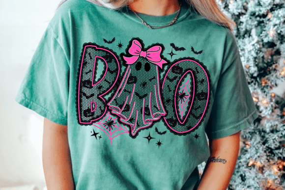 Black Pink Boo Coquette & Ghost Png for Modern Design