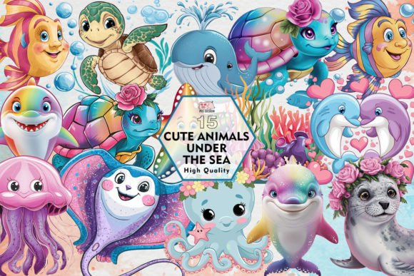 Cute Animals Under the Sea Sublimation: Dive Into Creative Design