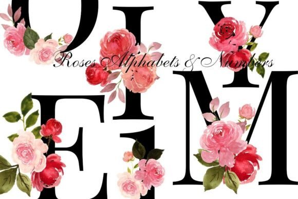 Elevate Designs with Floral Alphabet Letters & Numbers PNG