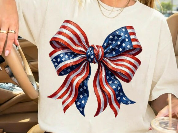 Elevate Designs with Patriotic Bow Sublimation PNG Digital