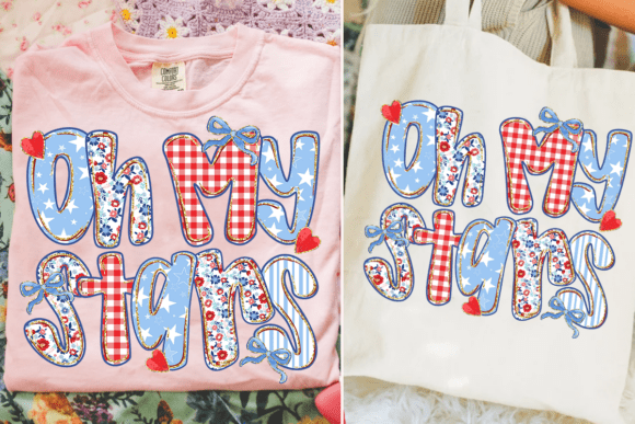 Elevate Designs with Preppy Oh My Stars & 4th of July PNGs