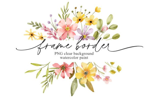Elevate Designs with Watercolor Floral Frames & Borders