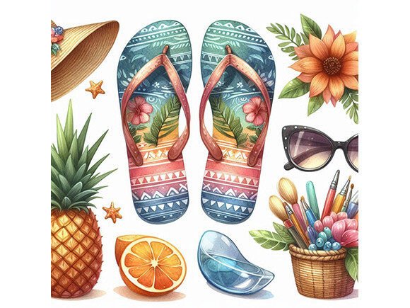 Flip-flops Watercolor Clipart: Elevate Your Creative Projects