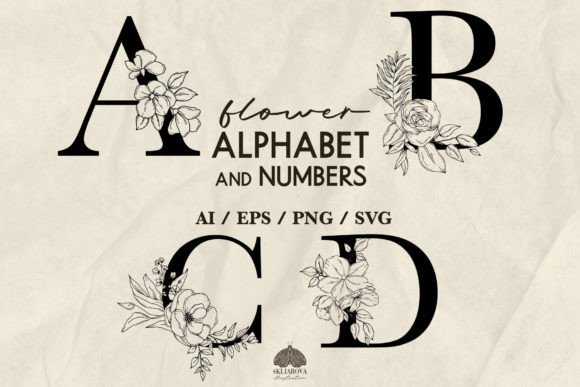 Floral Typography: Design with SVG, PNG, EPS
