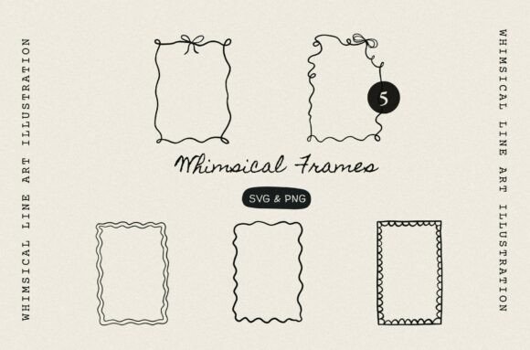 Hand Drawn Wavy Frames for Wedding Invitations