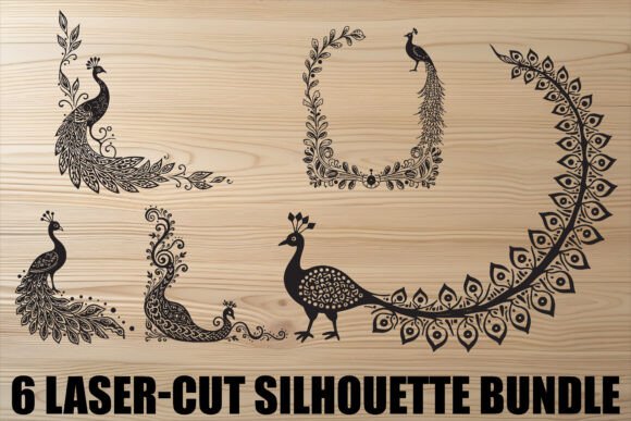 Peacock Laser-Cut Silhouette Bundle: Elevate Your Design Projects