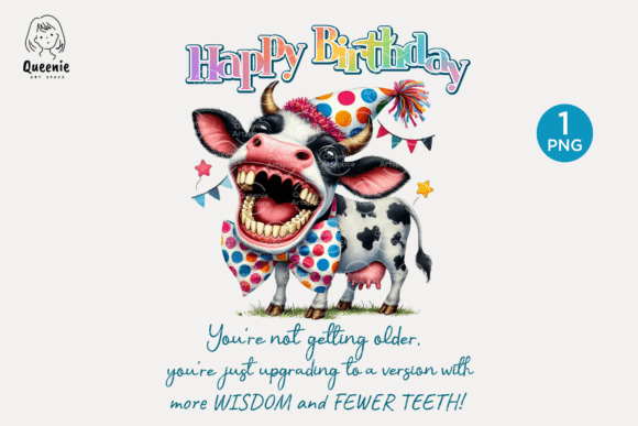 Sarcastic Birthday Cow Clipart: Humor Meets Professional Design