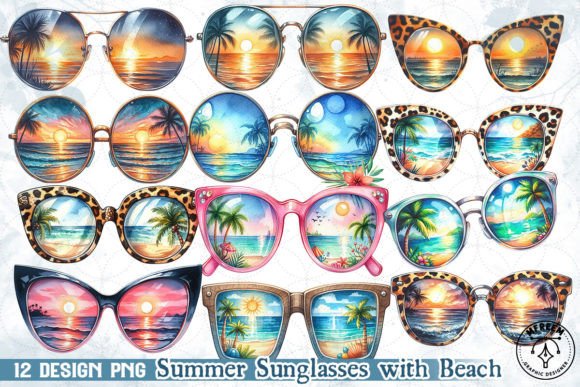 Summer Sunglasses with Beach Clipart: A Designer's Asset