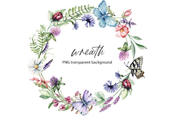 Watercolor Flower Wreath Frame: A Versatile Design Asset