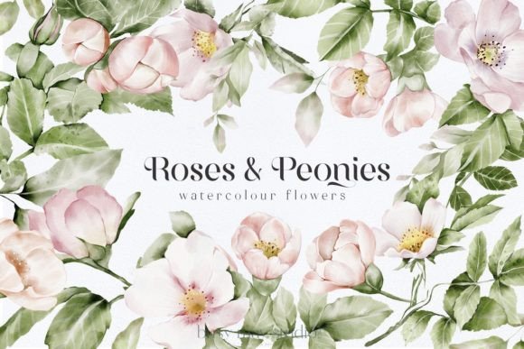 Watercolor Roses & Peonies Clip Art: A Designer's Garden