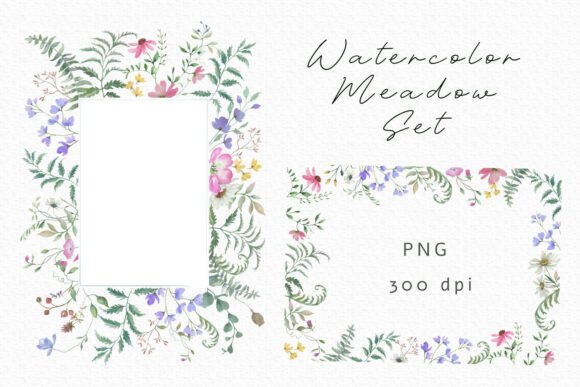 Watercolor Wildflower Meadow Set: Elevate Your Designs